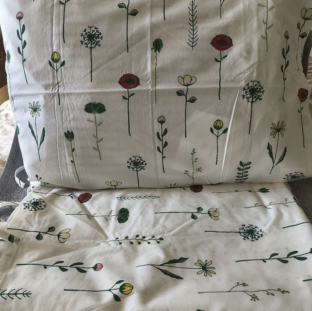 IKEA NattsLanda Twin Floral Duvet Cover Pillowcase Set Multicolor Bedding